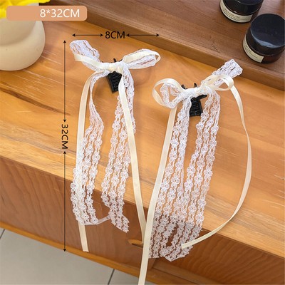 2Pcs Ancient Style Costume Hanfu Hairgrips Chinese Style Bows Ribbon Hair Clips
