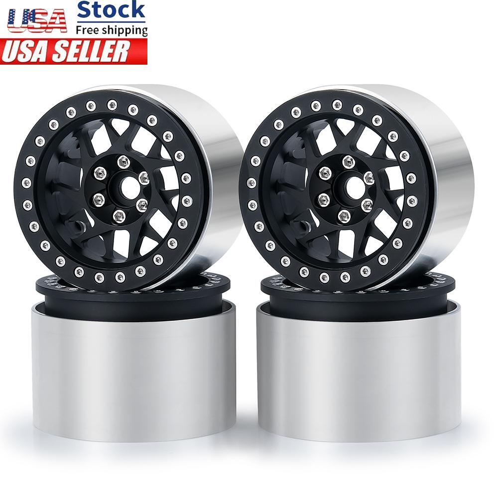 4pcs 35mm 2.2" CNC Metal Beadlock Wheels Rims for 1/10 Wraith D90 TRX-4 RC Car