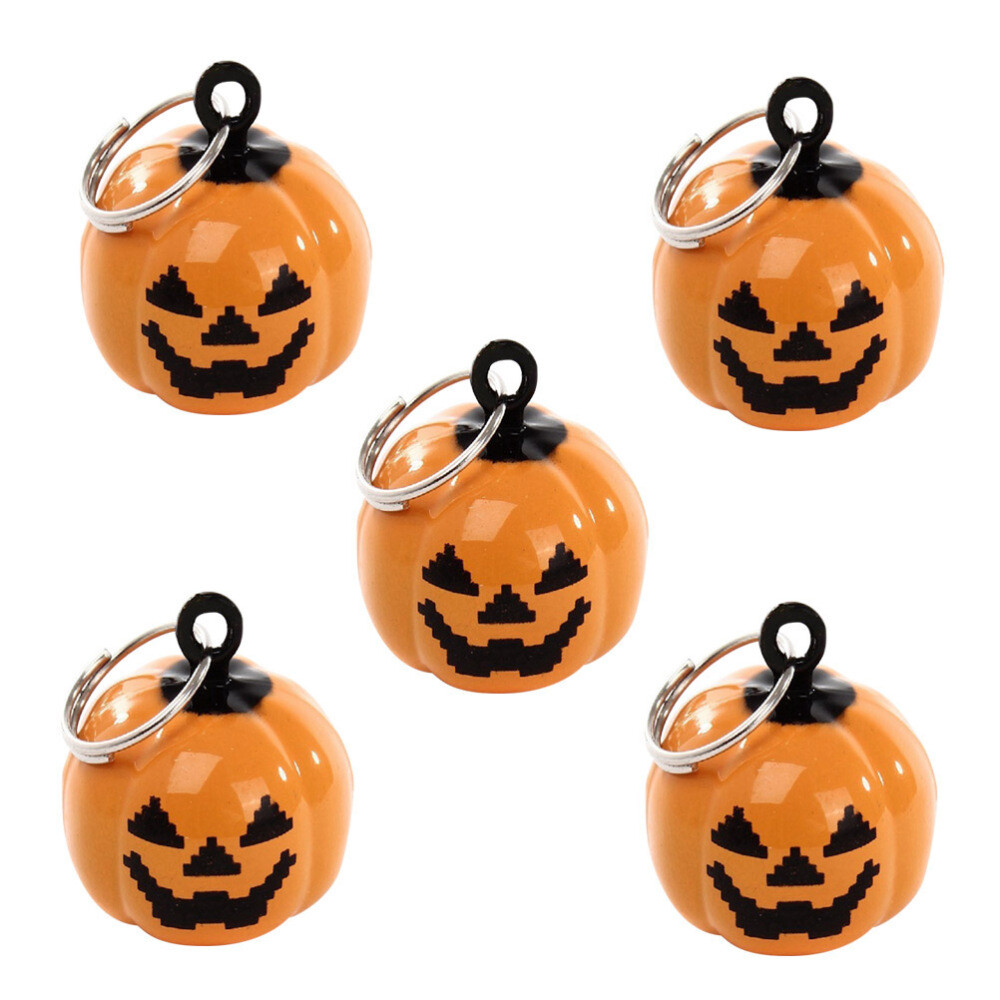 5PCS Pumpkin Copper Bell Pet Dog Collar Pumpkin Bells Pendant