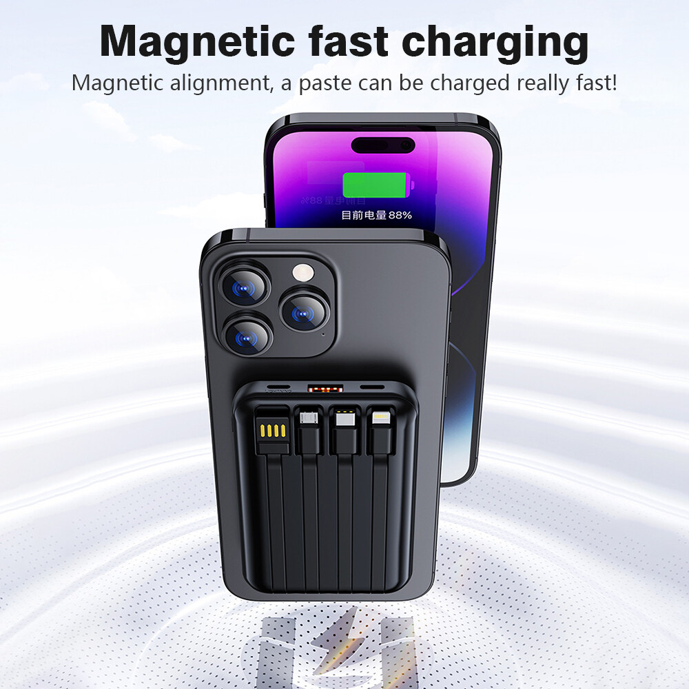30000mAh Magnetic Power Bank Battery Pack Wireless Charge for iPhone 15/14/13/12