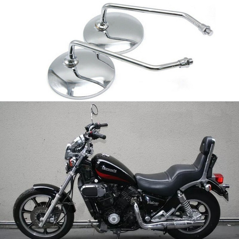 Motorcycle Round Rearview Side Mirrors 10mm for Kawasaki Vulcan S 650