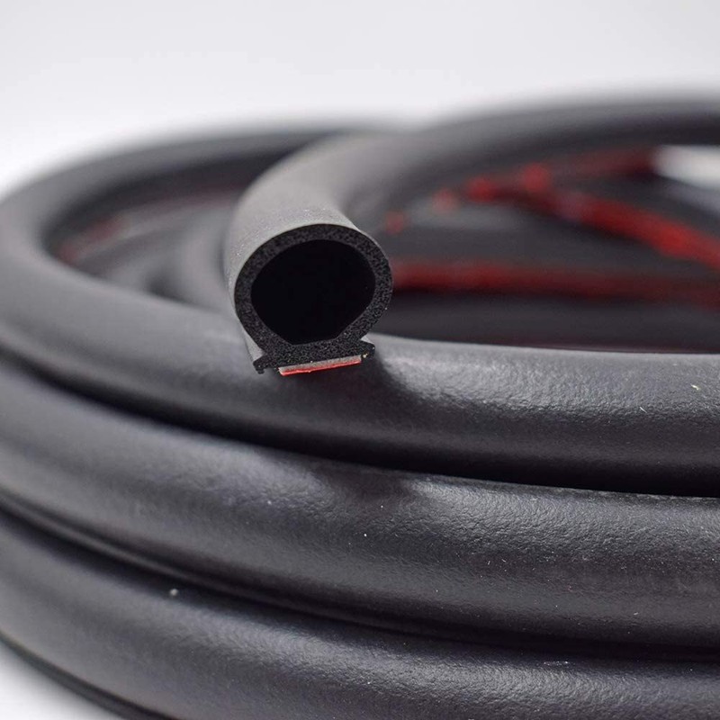 16FT/5M Universal Car D-Shape Rubber Door Weather Seal Weatherstrip Hollow Strip