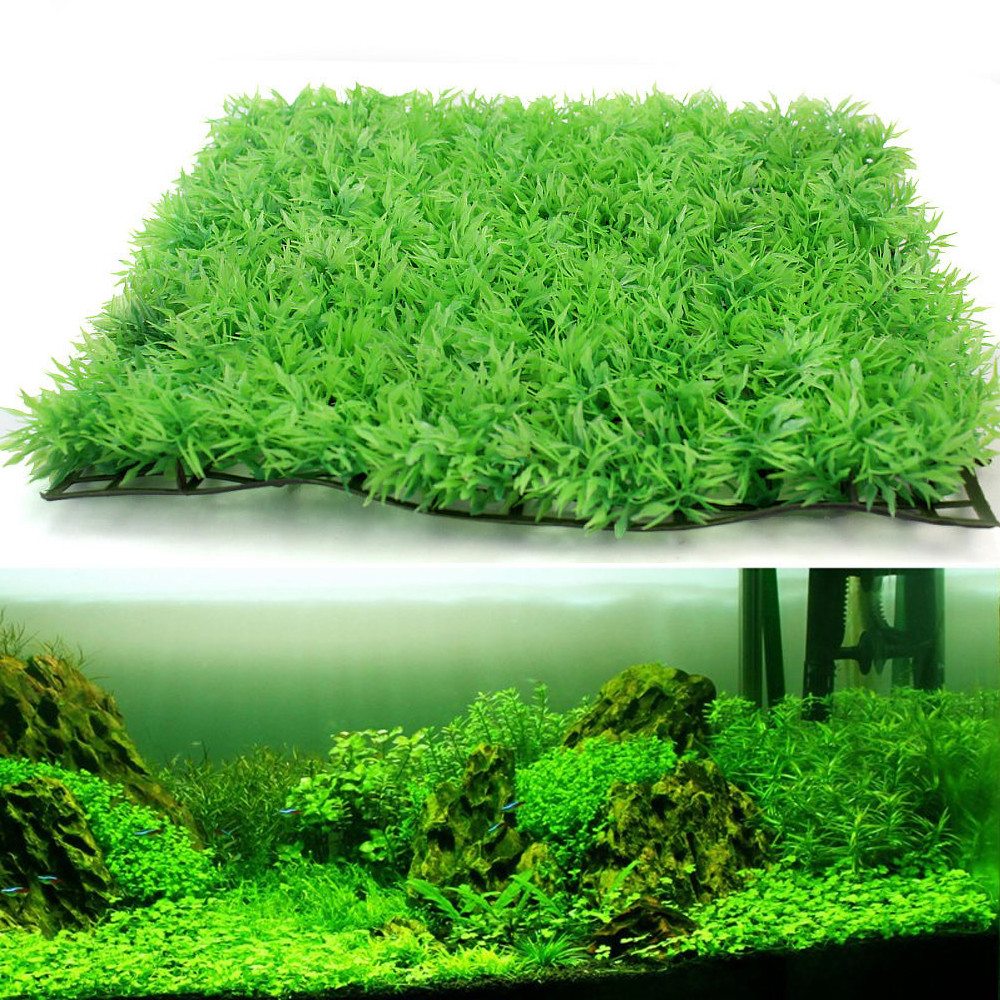 1pc Green Plastic Water Grass Plant Lawn Fish Tank Landscape Aquarium Decor Home Ebay
