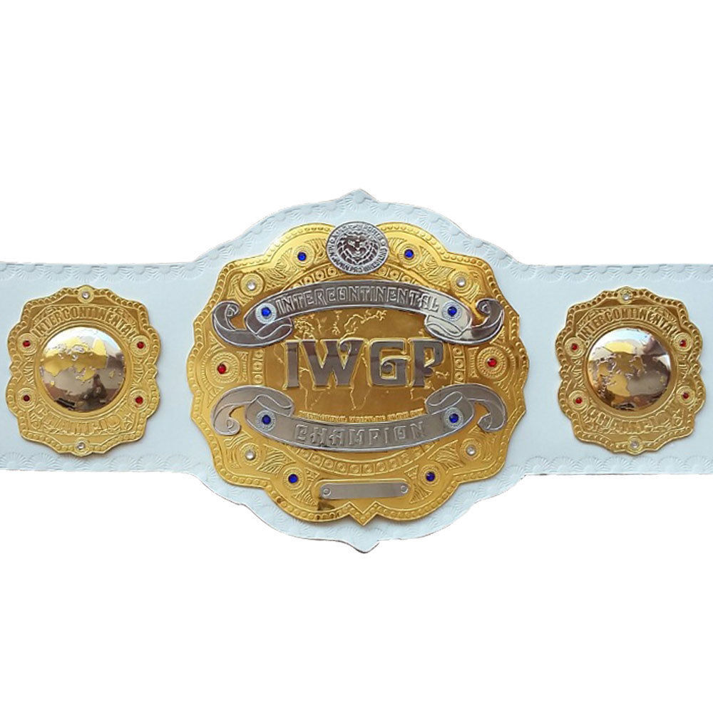 IWGP Intercontinental Championship Belt Replica Dual Plate Belt 2MM/4MM Size - Picture 3 of 4