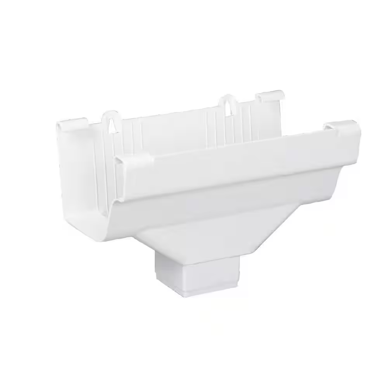 Amerimax Vinyl Gutter Drop Outlet PVC Downspout Connector 2x3 White Rain Gutter