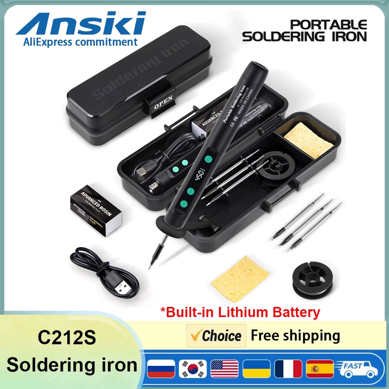 ANSIKI C212S Wireless Soldering Iron Portable 180-450 °C adjustable temperature