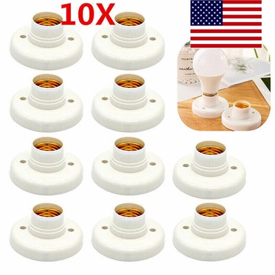 10x Edison Screw Batten Ceiling Lamp Holder ES E27 Light Bulb Socket Fixing US