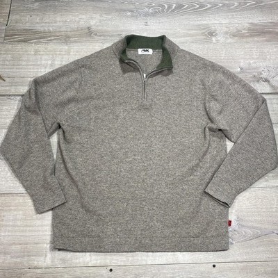 Mountain Khakis Merino Wool Sweater Mens XL Brown Quarter Zip Pullover Knit