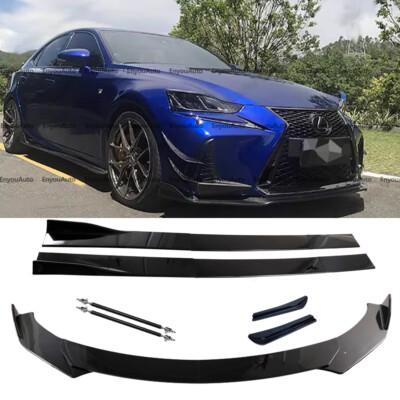 For Lexus LS460 LS500 Front Bumper Lip 86'' Side Skirt Rear Bumper Lip Black