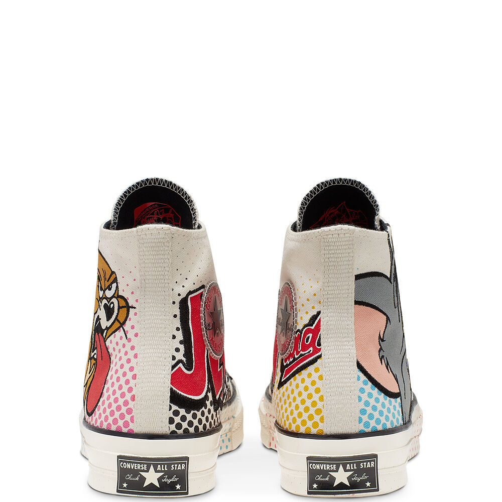 Pre-owned Converse Unisex Chuck Taylor All 70s Hi Tom And Jerry Egret/red/black