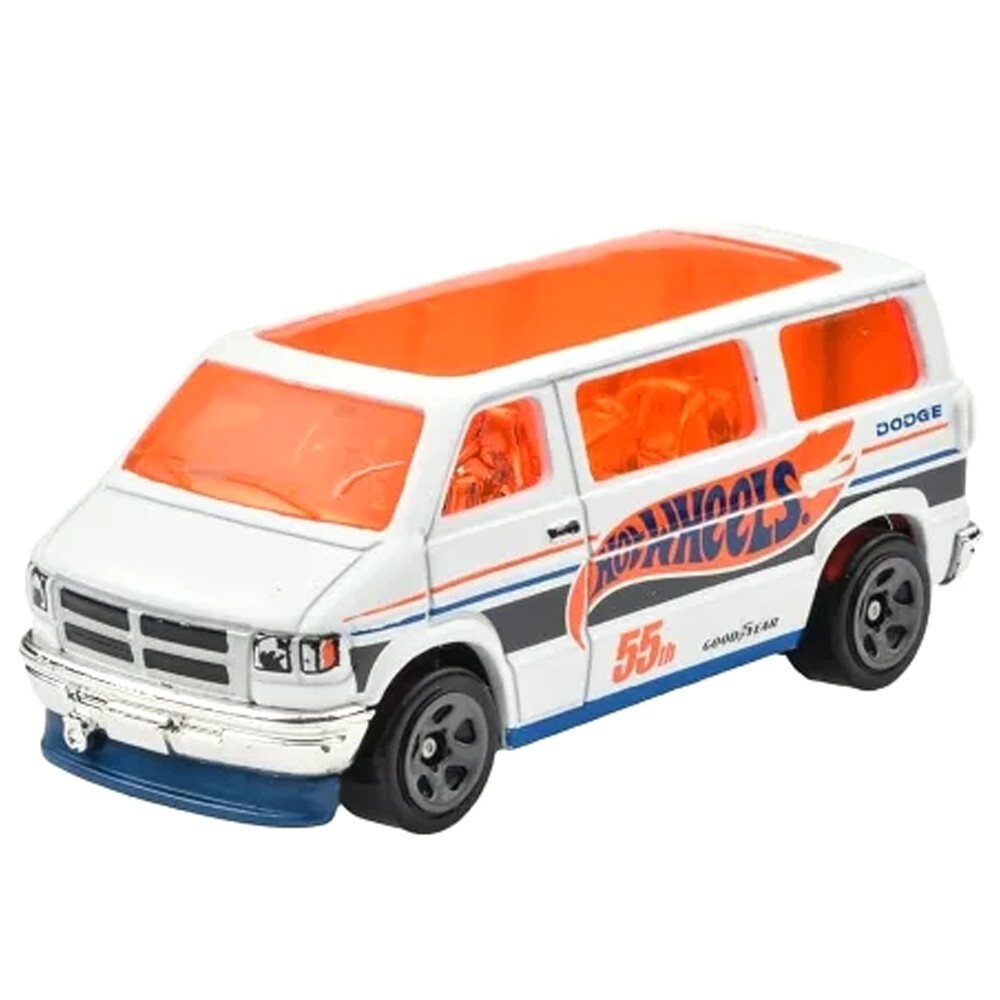 Hot Wheels White Dodge Van HW 55 Race Team Kids Model