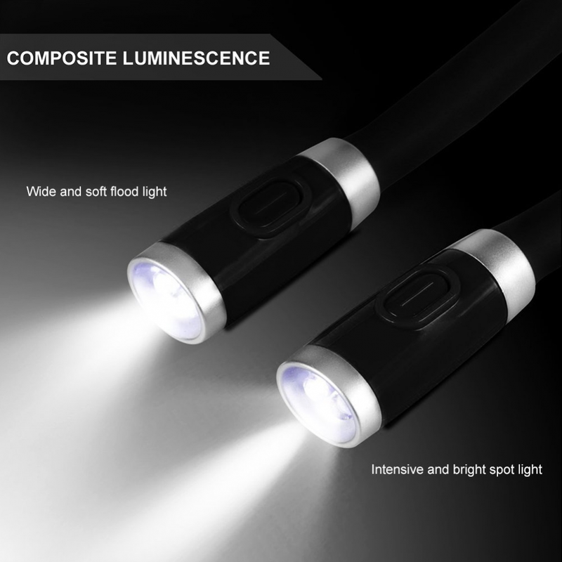 LEDGLE LED Book Light Rechargeable Hug Reading Lamp Hands Free 4 Beads, 3 Adjust