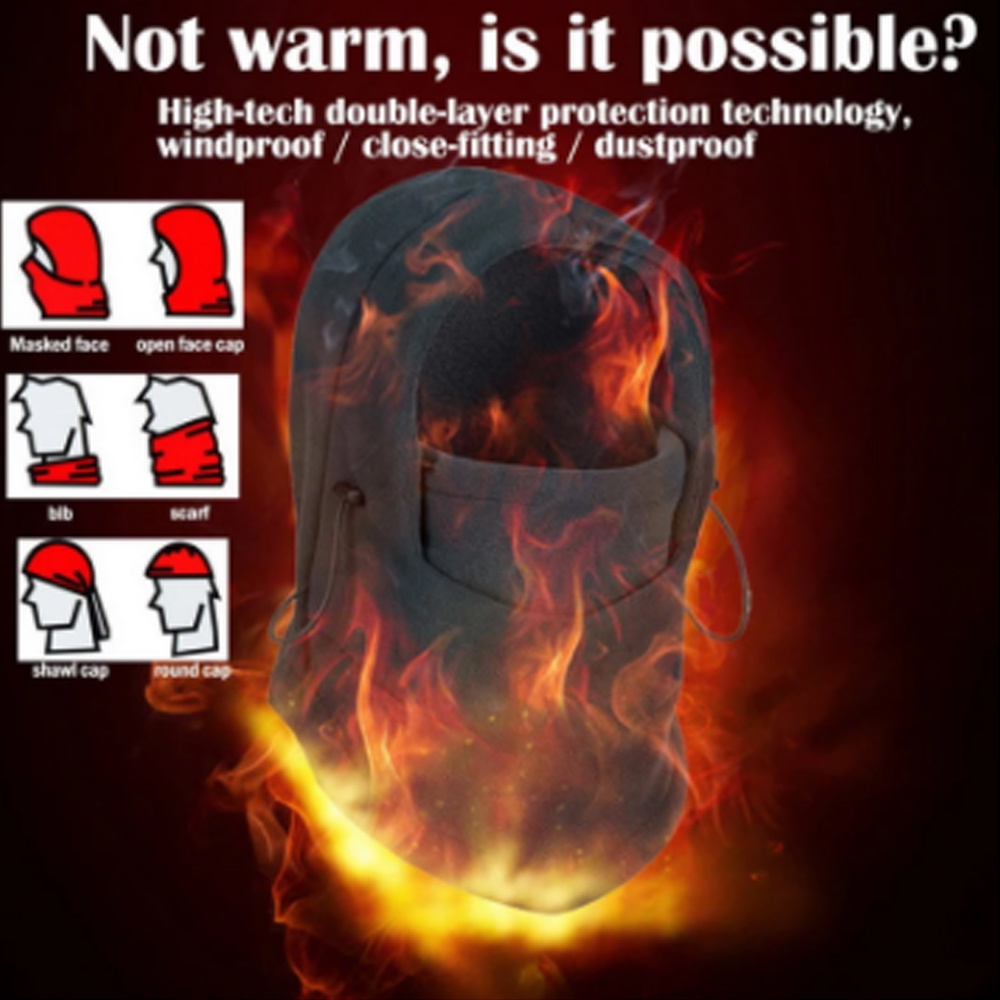 Winter Thermal Balaclava Windproof Ski Full Face Mask Hood Warm Face Cover Hat