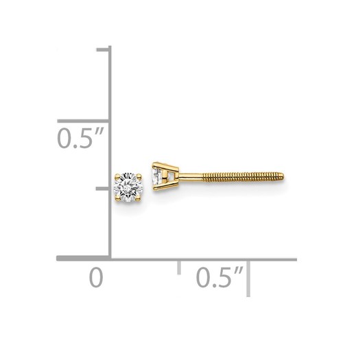 Pre-owned Jewelry 14ky .15ct. Si3 G-i Diamond Stud Thread On/off Post Earrings In White
