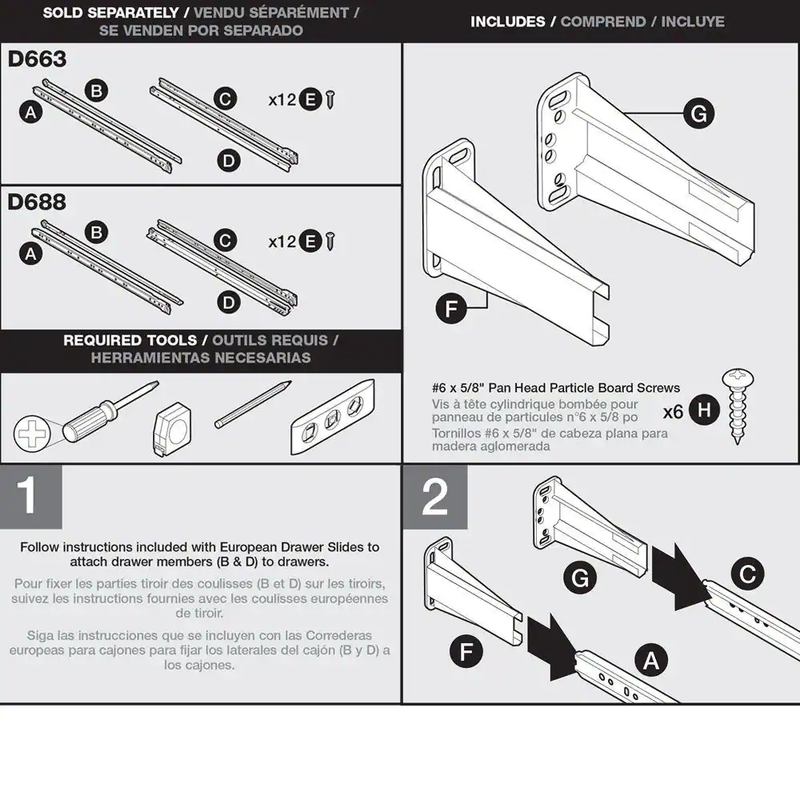 Face Frame Socket Set for European Drawer Slides