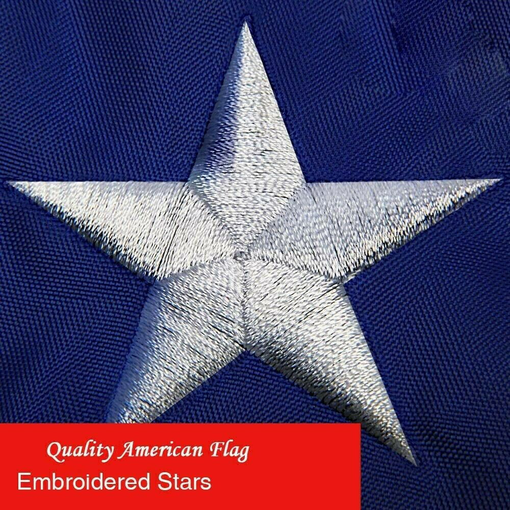3x5ft US American Flag Heavy Duty Embroidered Stars Sewn Stripes Grommets Oxford
