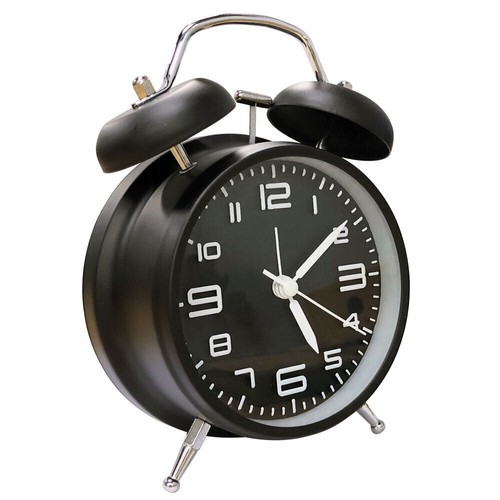 Super Loud Double Bell Analog Alarm Clock with Night Light Bedside Home Decor US