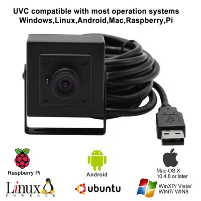 ELP 5MP Web Camera w/ 100 degree no distortion lens Aptina MI5100 HD USB Camera
