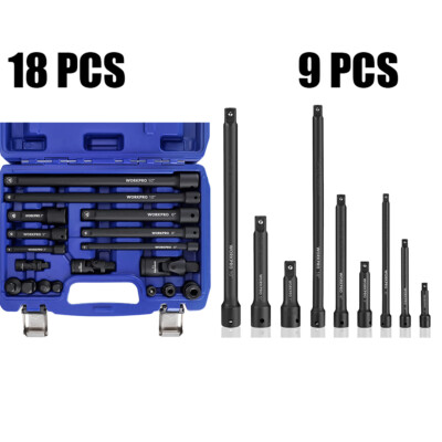 WORKPRO 18PCS/9PCS Impact Driver Extension Bar Set CRV Drive Socket Extension