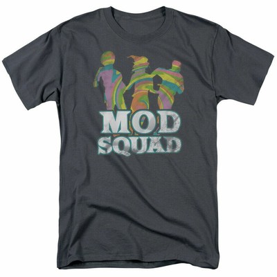 The Mod Squad Mod Squad Run Groovy T Shirt Mens  Licensed Classic TV Charcoal