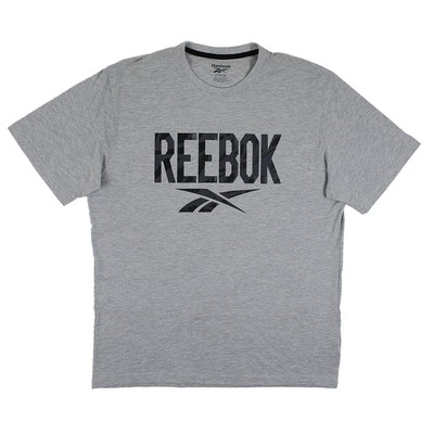 Reebok Men's Classic Logo Cotton Blend Crew NeckT-Shirt Gray REM231TE25