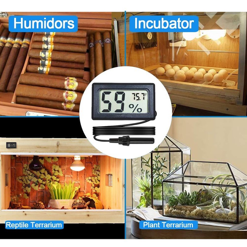 4-Pack Mini Digital Hygrometer Thermometer Gauge with Probe LCD Display