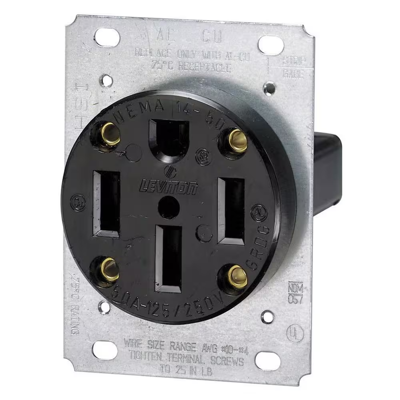 Range Dryer Outlet Receptacle 240V Power Outlet Flush Mount Electric Wall Plug