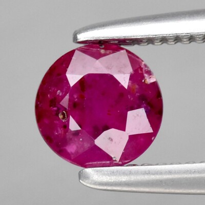 0.51ct 4.5mm Round Purplish Red Ruby Gemstone Mozambique *Heated