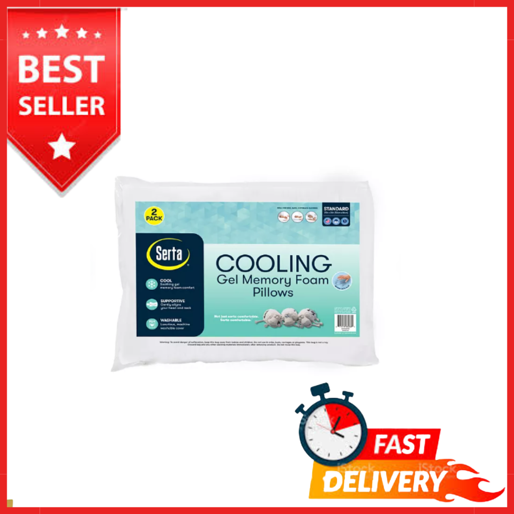 Serta Gel Memory Foam Cluster Classic Standard Bed Pillows 2packのeBay