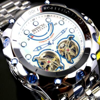Pre-owned Invicta Reserve Venom Fusion Double Open Heart Automatic Steel Mop Watch