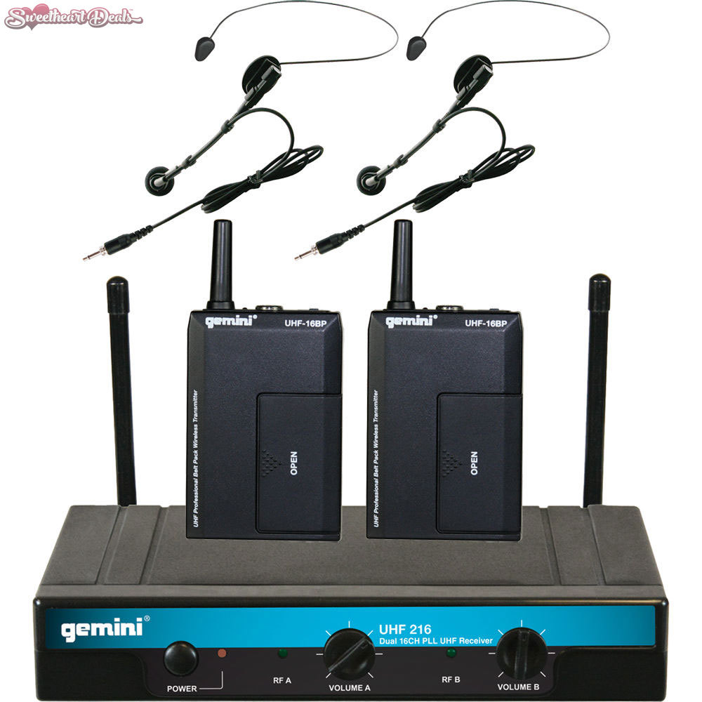 Gemini UHF 216HL Dual Wireless Headworn & Lavalier Microphone System