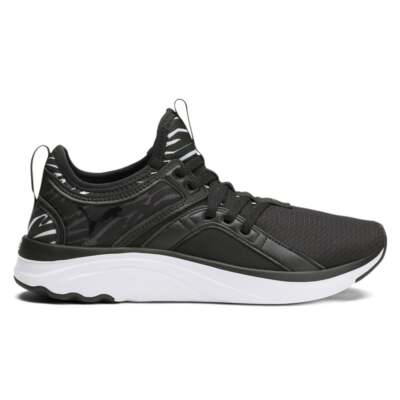 Женские черные кроссовки Puma Softride Sophia Zebra для бега спортивная обувь 3775570