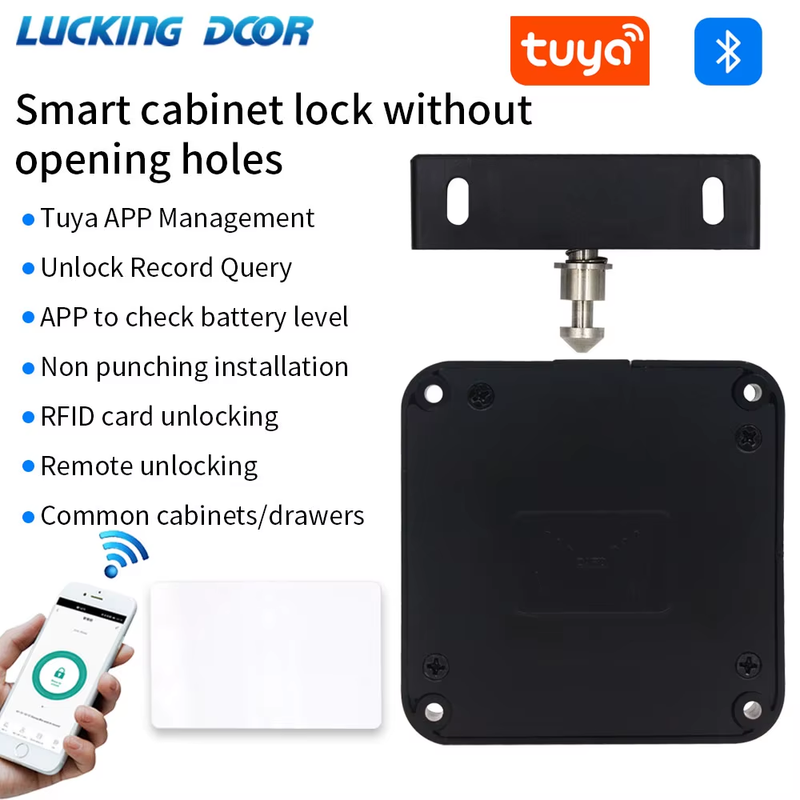 Tuya App Hole-free Invisible Sensor Induction Cabinet Lock RFID Card Smart Elect