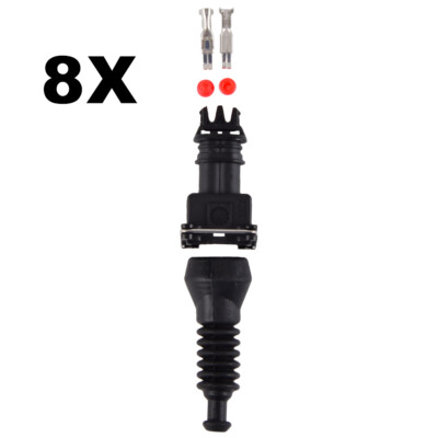 8X Junior Power Timer Fuel Injectors Plug Connector Kit For Bosch Jetronic EV1