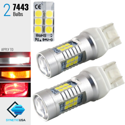 2X 7443/7440 50W Bright 6000K White 1000LM  LED Turn Signal Blinker Lights Bulbs