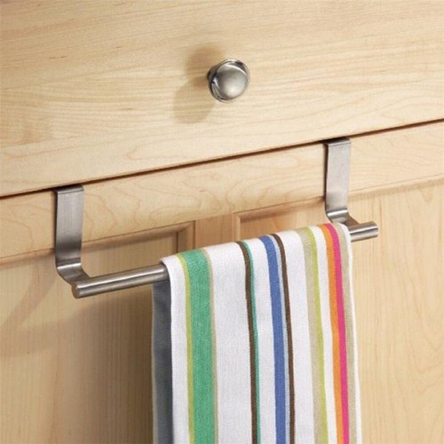 Over Door Tea Towel Holder Rack Bathroom Rail Cupboard Hanger Kitchen