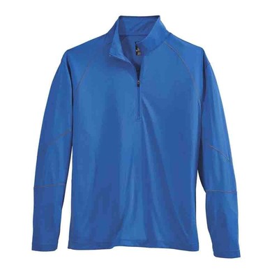 Page & Tuttle Mockneck Long Sleeve Quarter Zip Pullover Shirt Mens Blue Casual T