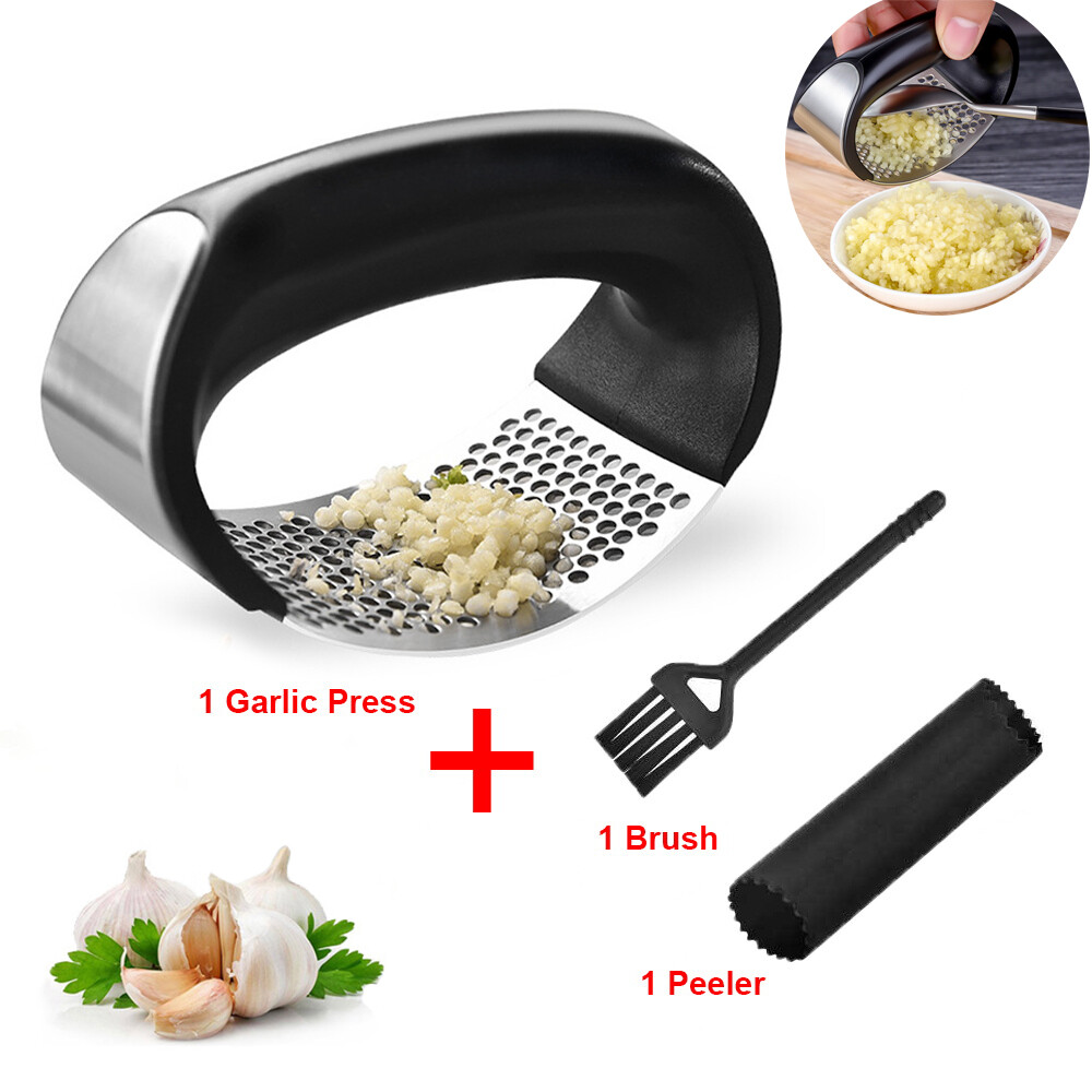 Stainless Steel Manual Rocking Mincer Garlic Press Crusher Kitchen
