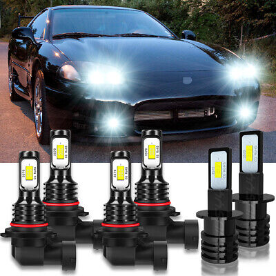 For Mitsubishi 3000GT 1994-1999 - 6X LED Headlight Bulb Hi Lo Beam Fog Light HKB