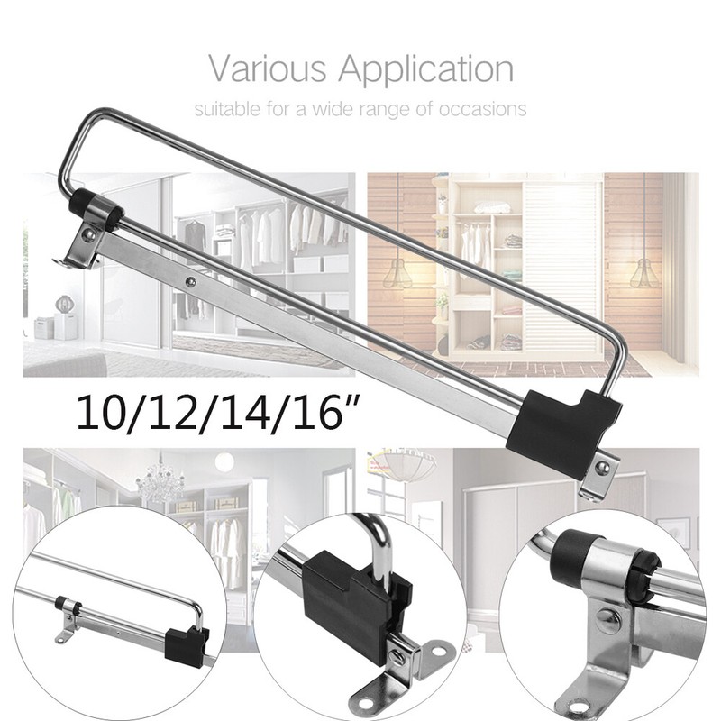 Sliding Wardrobe Hanging Rod Clothes Hanger Hanging Clothes Rail