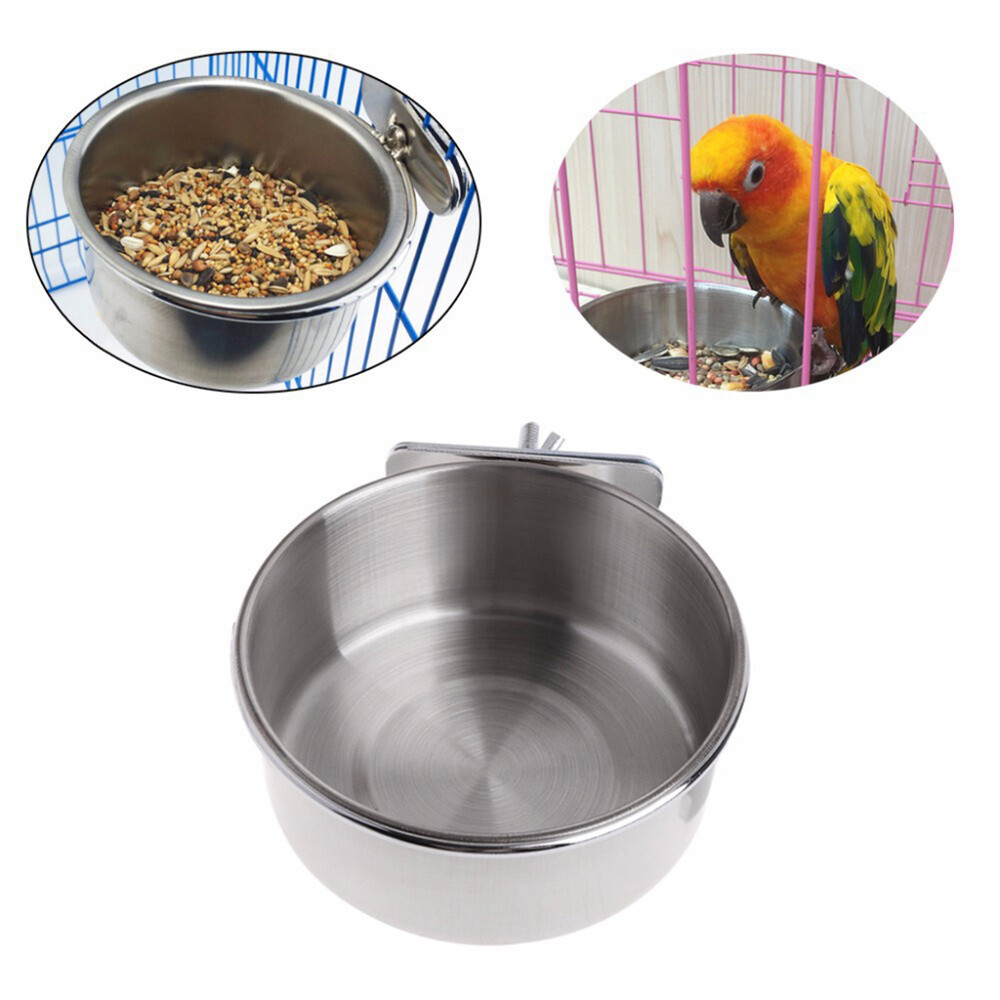 1pc Parrot Feeding Bowl Food Container Bird Cage Accessory Water