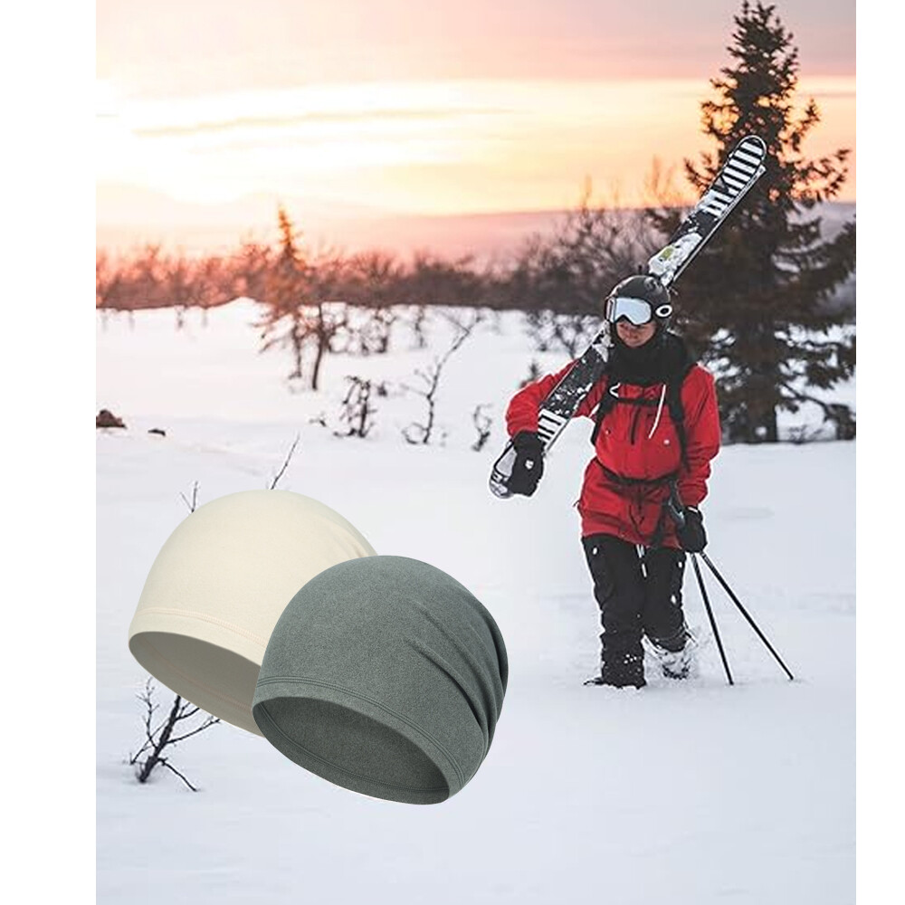 Winter Skull Caps Men Women Fleece Beanie Sleep Hats Breathable Helmet Liner Cap