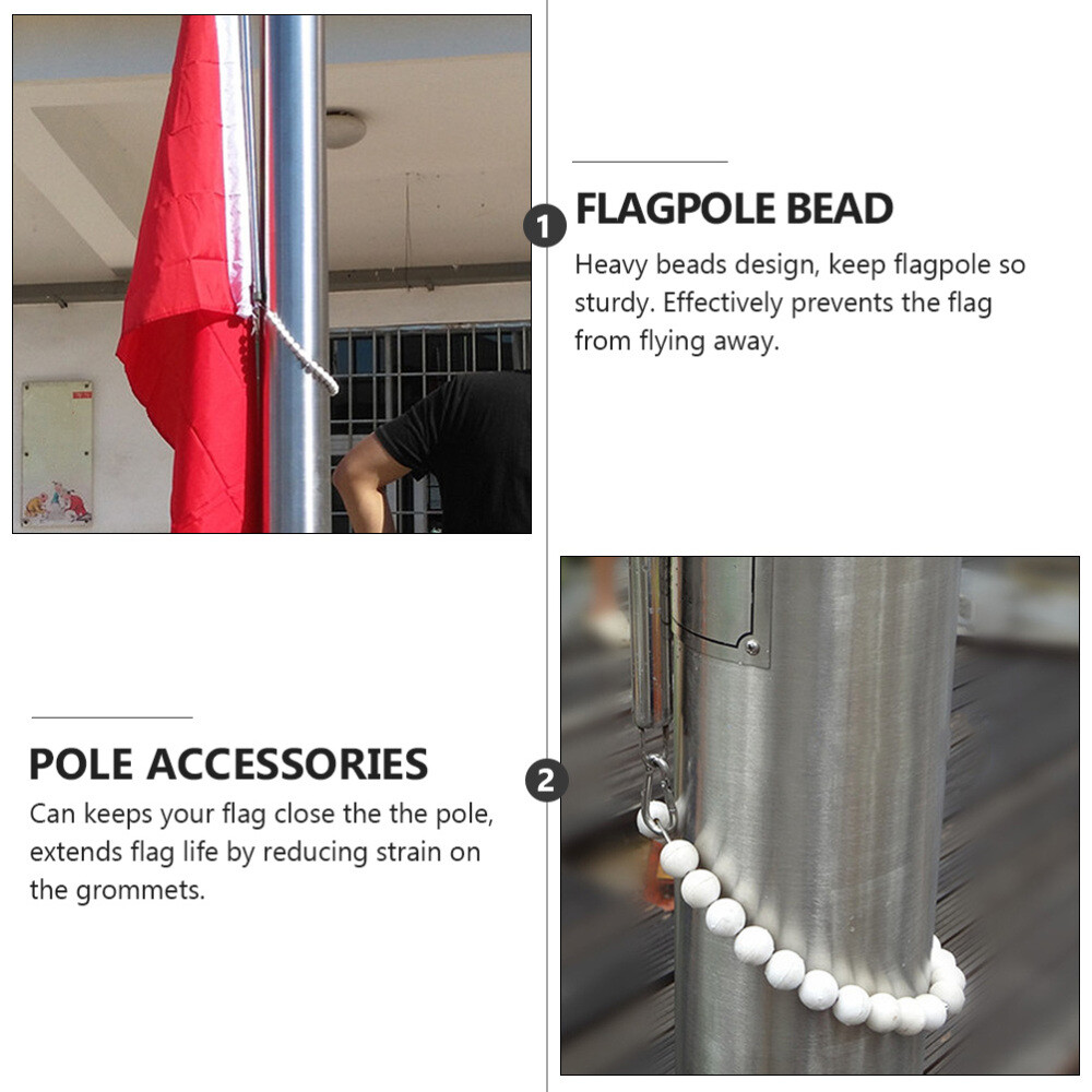 2pcs Flagpole Retainer Ring 2cm Diameter Flagpole Beaded Keep Flag