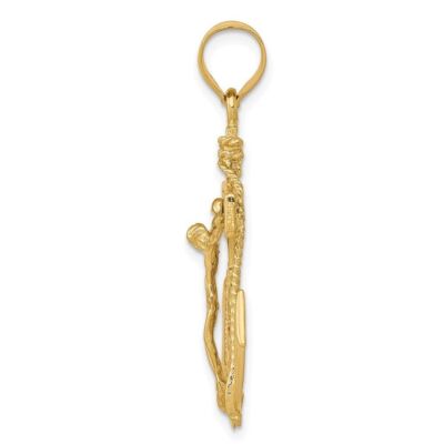 Pre-owned Diamond2deal 14k Yellow Gold Mariners Cross Pendant Necklace 2.55 Gram