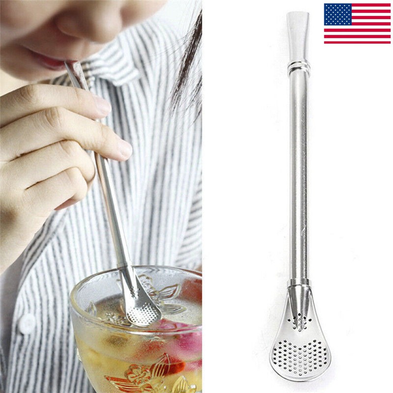 Stainless Steel Drinking Yerba Mate Straw Gourd Bombilla Fil