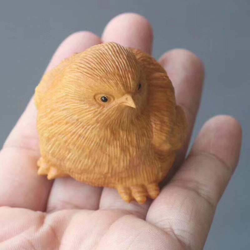 Hand-carved chicks/ Hen Wood Carving Sculpture Decoration art Collectibles Gift