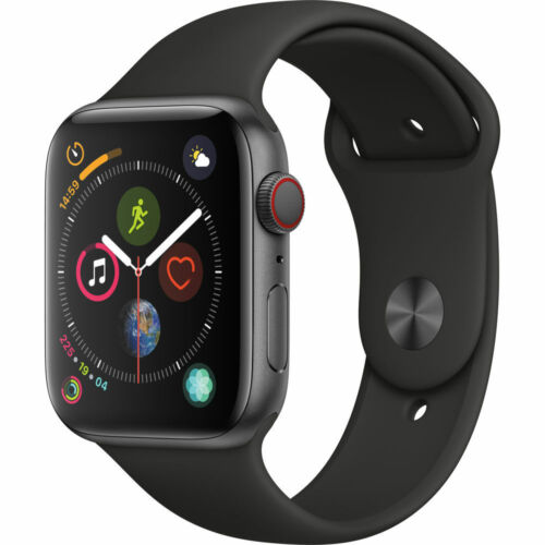 Apple Watch Series 4 44mm Space Gray Case Black Sport Band GPS + LTE (MTUW2LL/A)