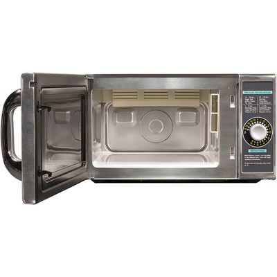 SHARP STAINLESS STEEL, MEDIUM DUTY COMMERCIAL MICROWAVE OVEN, DIAL TIMER, 1000 W