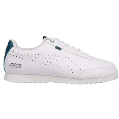 

Puma MercedesAmg Petronas F1 X Roma Lace Up Мужские белые кроссовки Повседневная обувь 30, Белый, Puma MercedesAmg Petronas F1 X Roma Lace Up