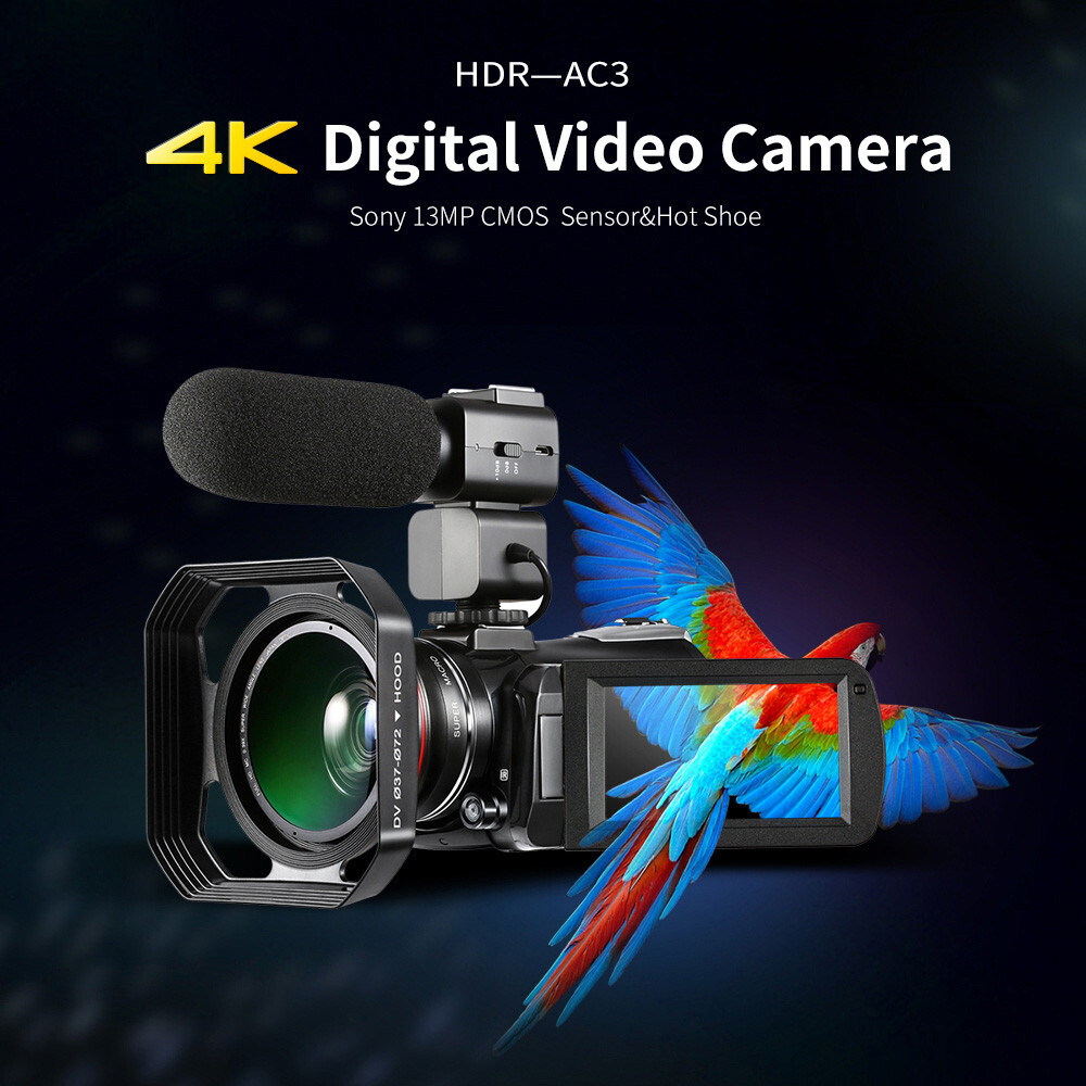 ORDRO AC3 4K Ultra HD 60FPS Video Camera with Wifi External 